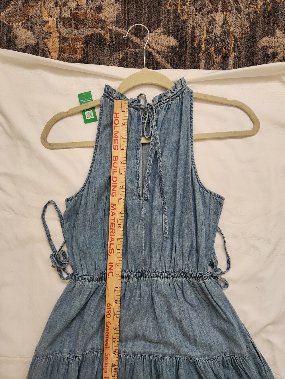 GAP 100% Cotton Whimsical Boho High Neck Denim Maxi Dress - Picture 10 of 10